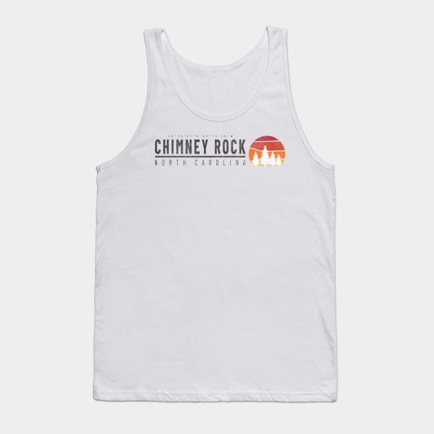 Visiting NC Mountain Cities Chimney Rock, NC Camping Tank Top by Contentarama